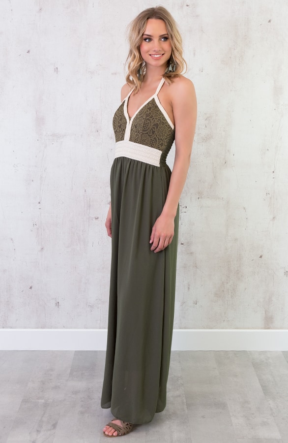 Lange Jurk Met Kant Groen – shoparchief, foto 4