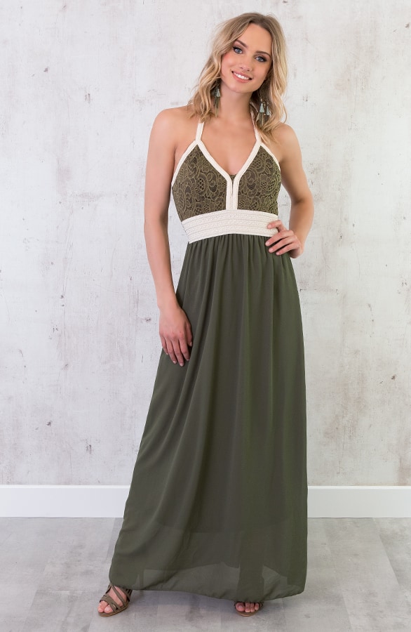 Lange Jurk Met Kant Groen – shoparchief, foto 2