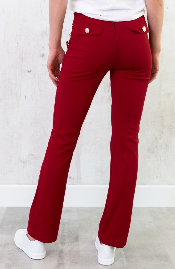 Button Broek High Waisted Rood – shoparchief, foto 4