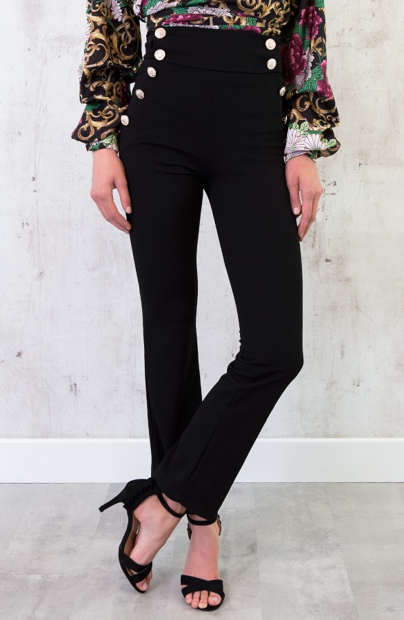 Button Broek High Waisted Zwart – shoparchief, foto 5