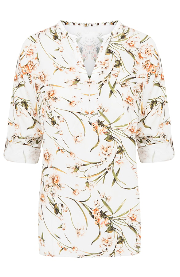 Bloemen V Blouse Creme – shoparchief