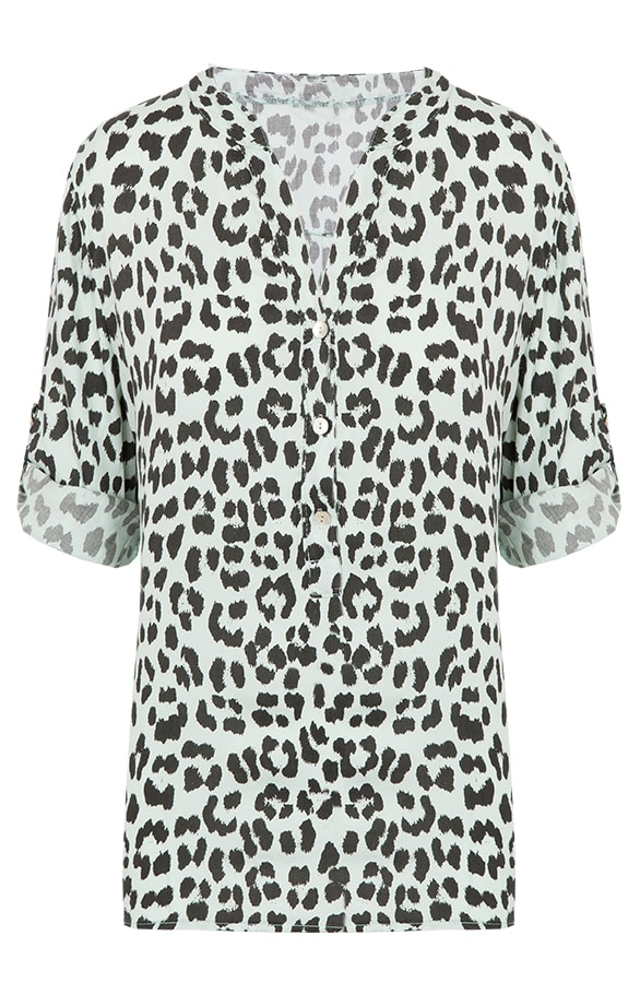 Blouse Met Panterprint Mint – shoparchief