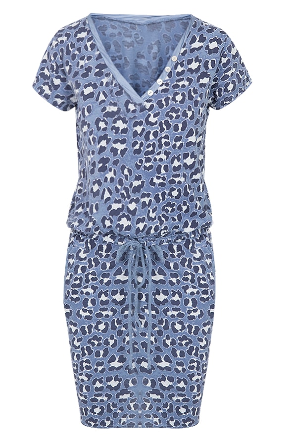 Comfy Leopard Tuniek Blauw – shoparchief
