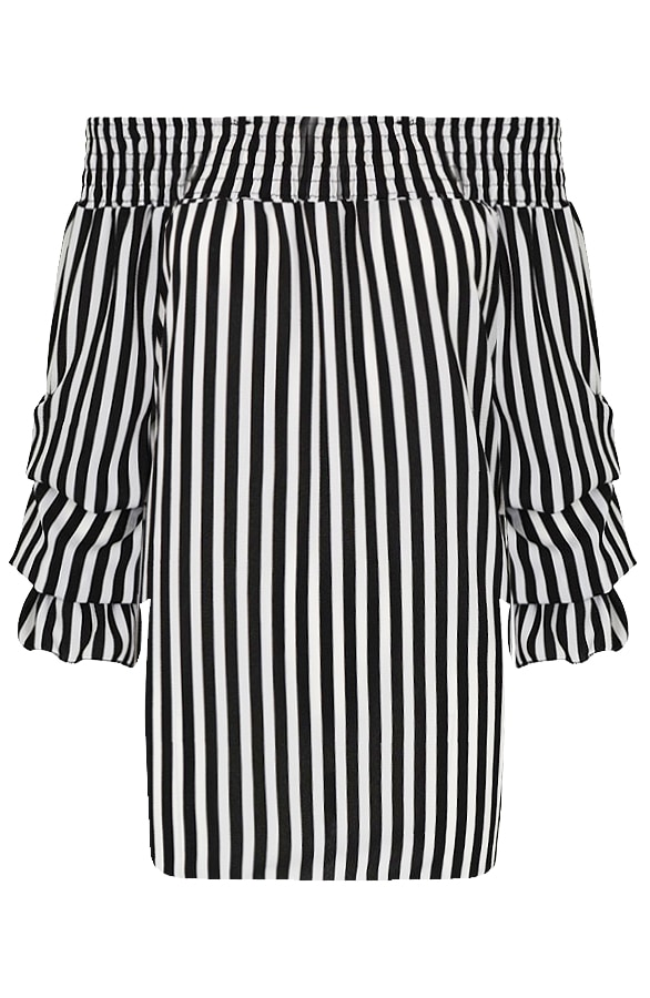 Gestreepte Tuniek Wit Zwart – shoparchief