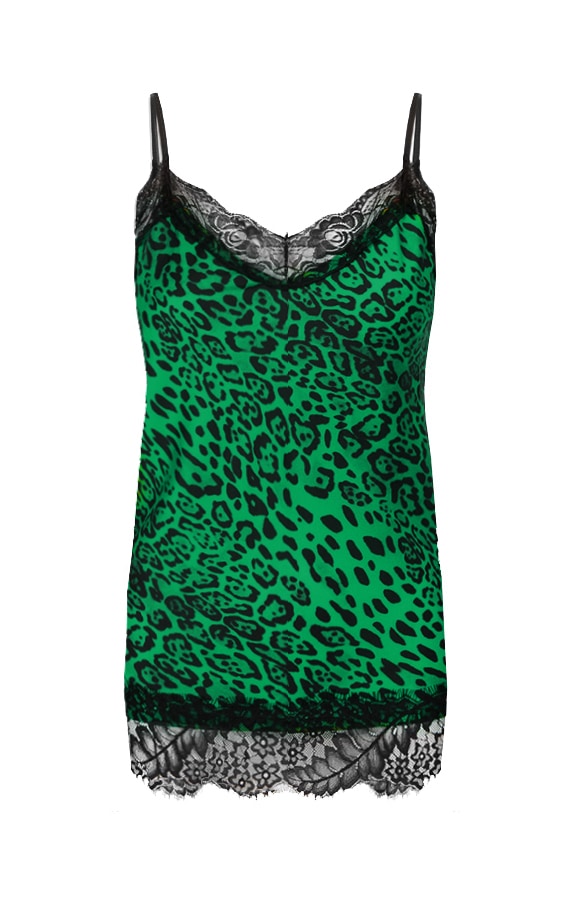 Leopard Kanten Top Groen – shoparchief
