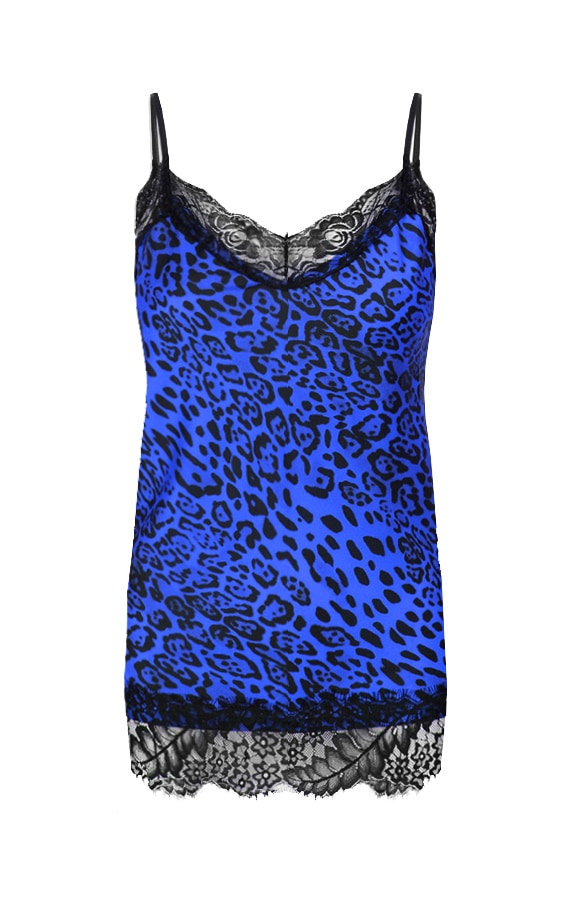 Leopard Kanten Top Kobalt – shoparchief