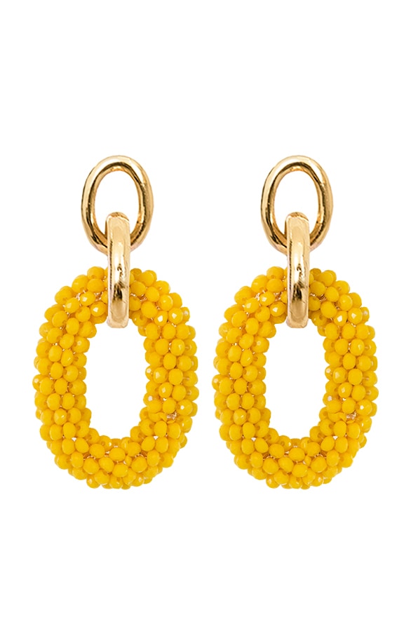 Oval Luxury Oorbellen Geel – shoparchief