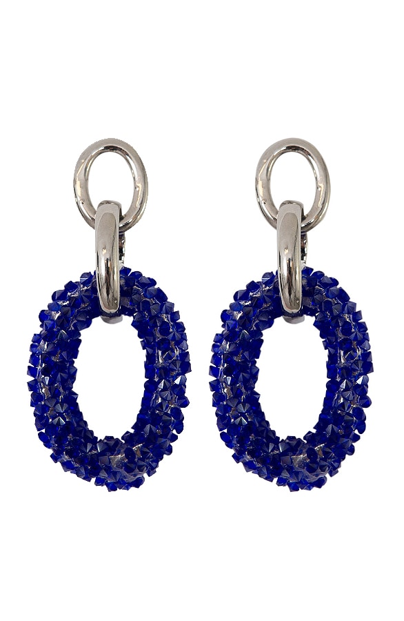 Oval Luxury Oorbellen Kobalt – shoparchief