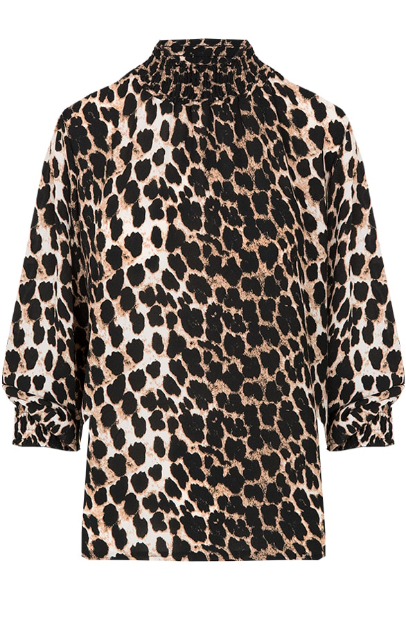 Panter Col Blouse Bruin – shoparchief