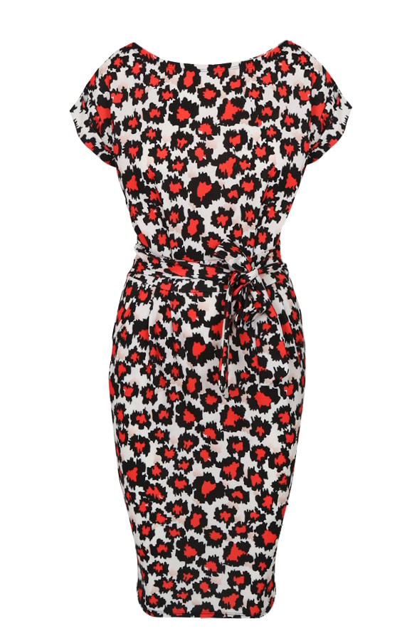 Panterprint Strik Jurk Rood – shoparchief