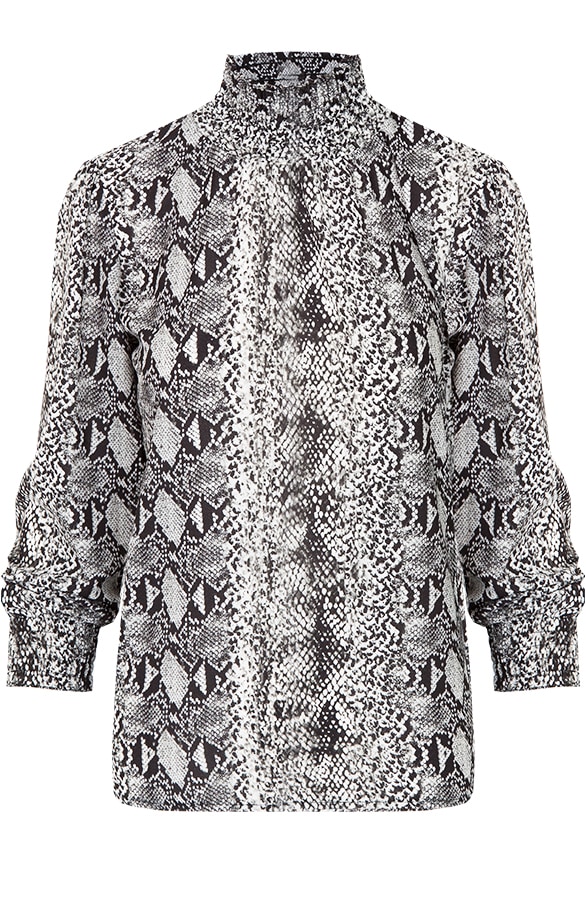 Slangenprint Col Blouse – shoparchief