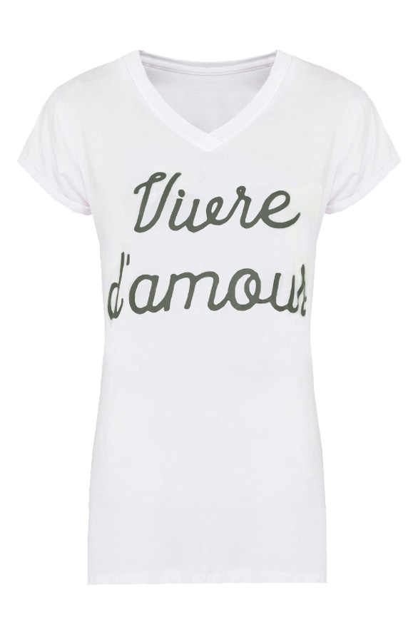 Vivre D Amour Top Wit Army – shoparchief
