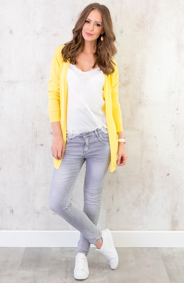 Comfy Soft Cardigan Geel – shoparchief, foto 5