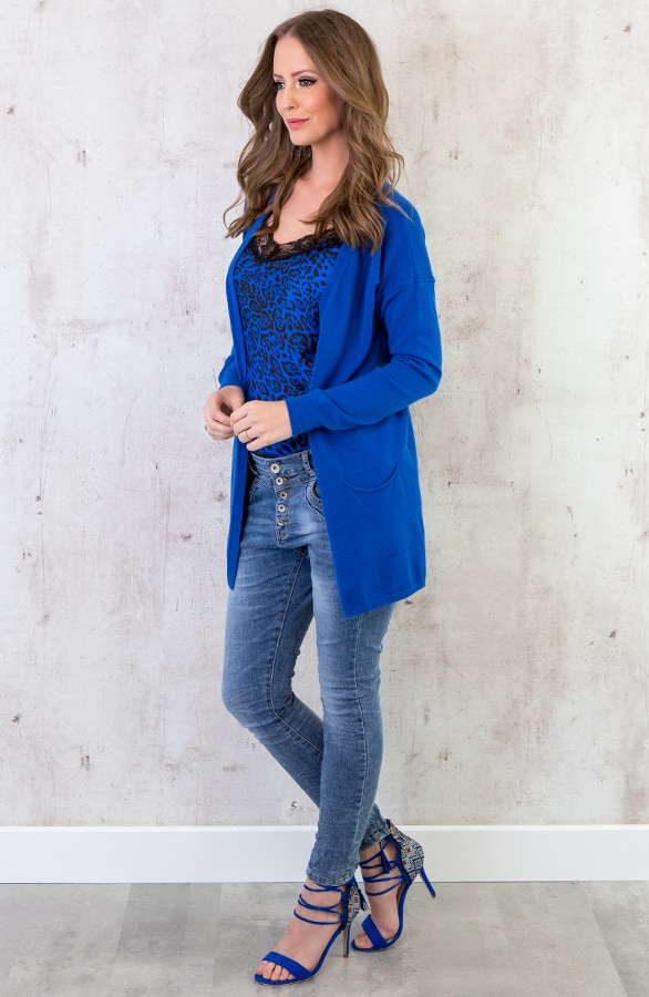 Comfy Soft Cardigan Kobalt – shoparchief, foto 5