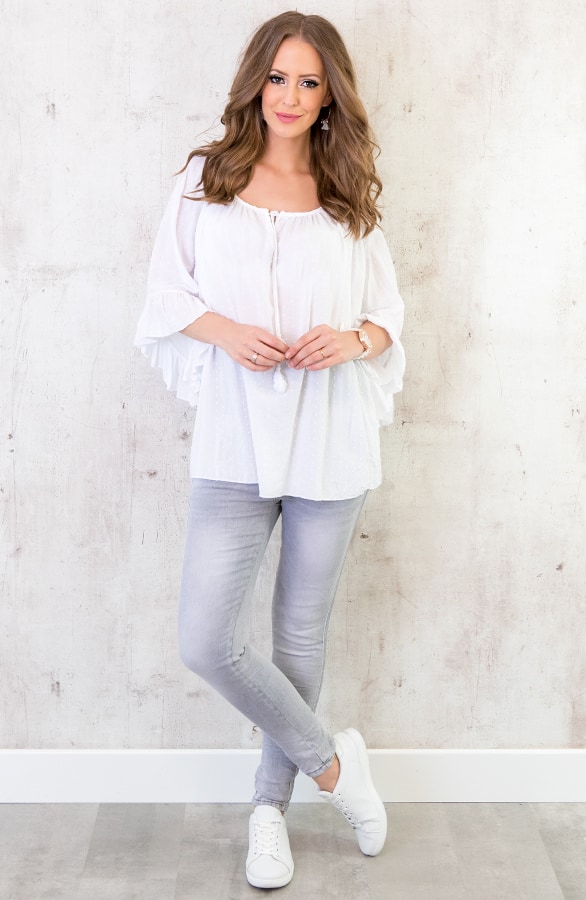 Oversized Stippen Tuniek Wit – shoparchief, foto 7