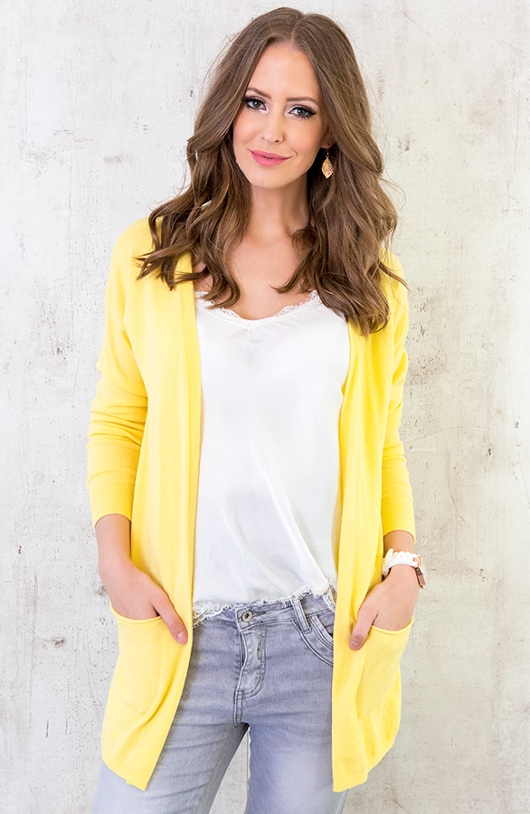 Comfy Soft Cardigan Geel – shoparchief, foto 2