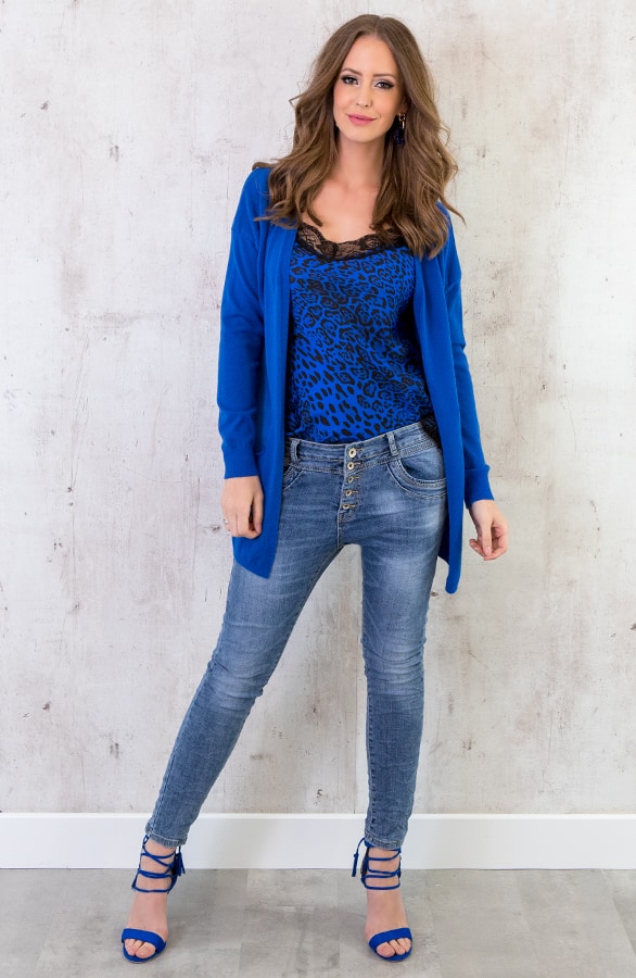 Leopard Kanten Top Kobalt – shoparchief, foto 6