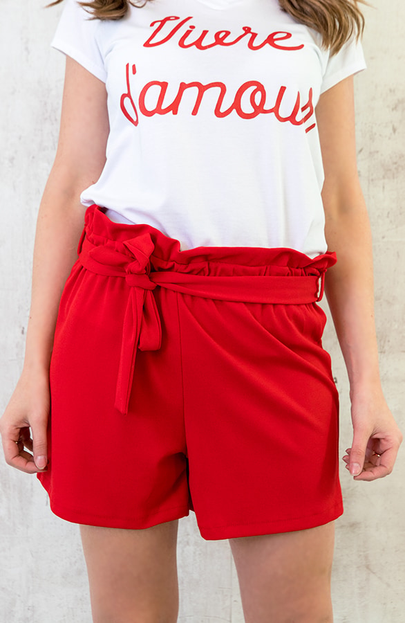 High Waisted Short Rood – shoparchief, foto 3
