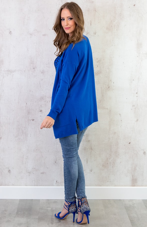 Comfy Soft Cardigan Kobalt – shoparchief, foto 3