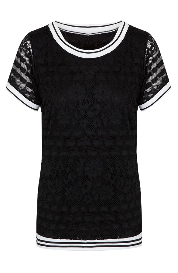 Kanten Bies Top Zwart – shoparchief