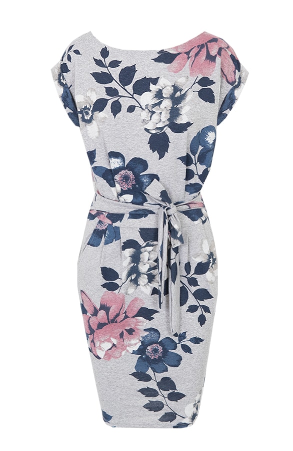 Strik Jurk Bloemen Grijs – shoparchief