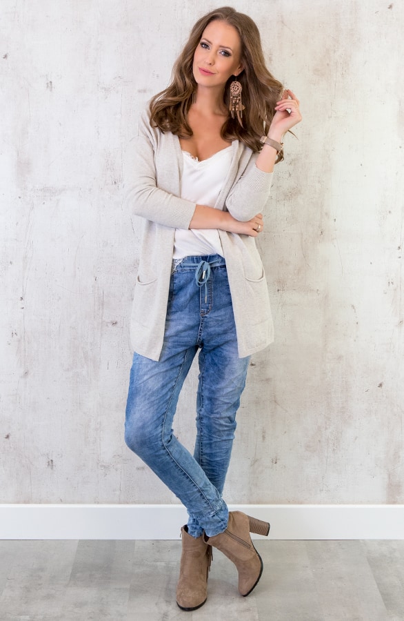 Comfy Soft Cardigan Beige – shoparchief, foto 6
