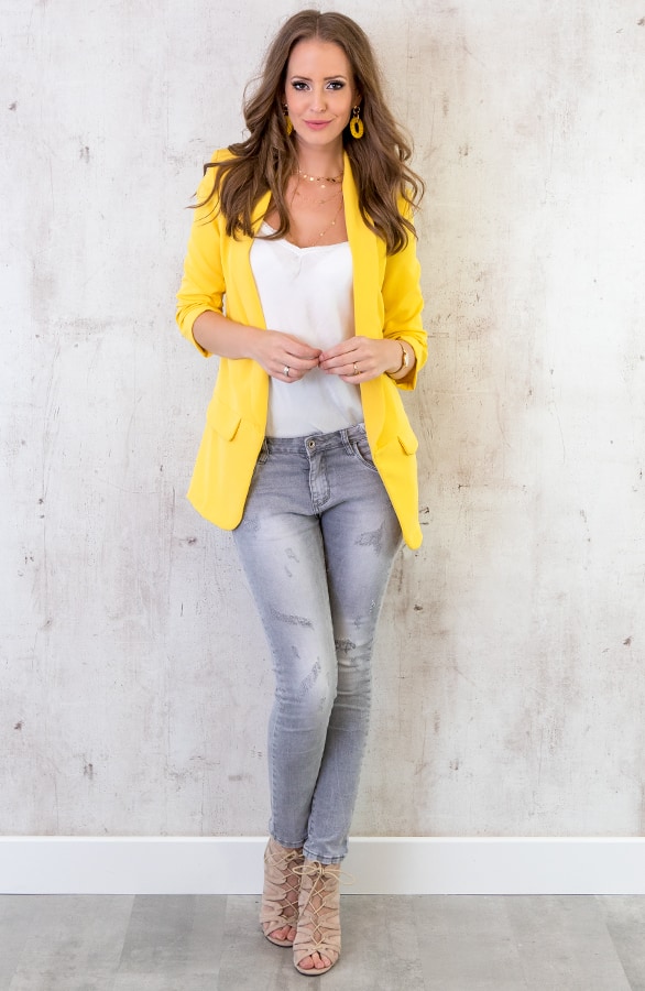 Boyfriend Blazer Geel – shoparchief, foto 4