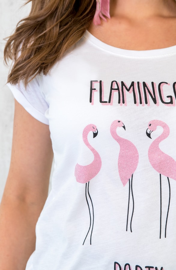 Flamingo Party Top Wit – shoparchief, foto 6