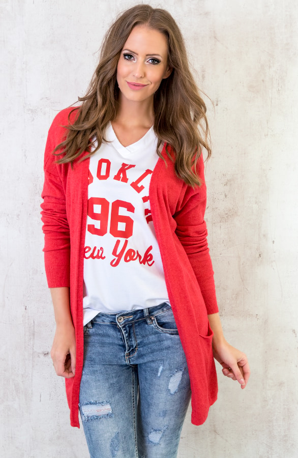 Comfy Soft Cardigan Koraal – shoparchief, foto 2