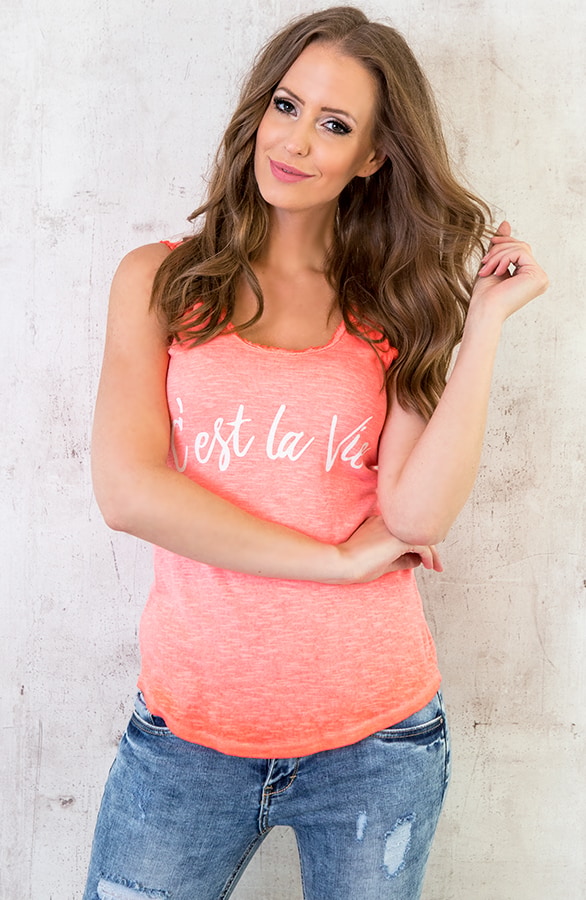 C'est La Vie Top Neon Koraal – shoparchief, foto 3