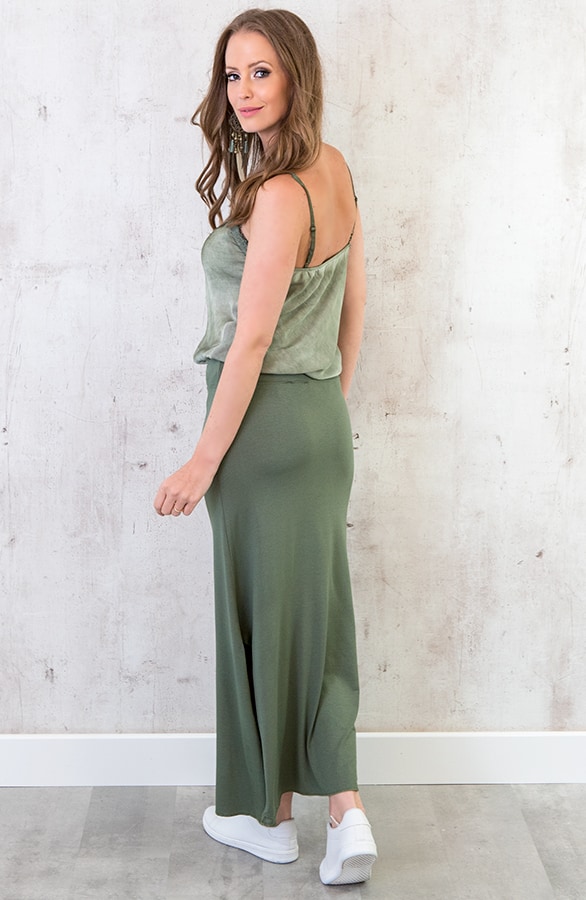 Jersey Split Rok Legergroen – shoparchief, foto 4