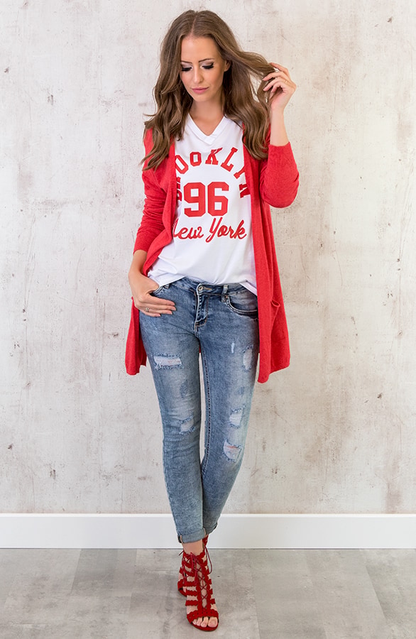 Comfy Soft Cardigan Koraal – shoparchief, foto 4
