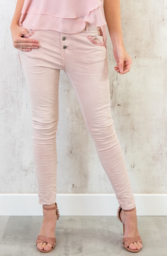 Chino Pailletten Broek Roze – shoparchief, foto 2
