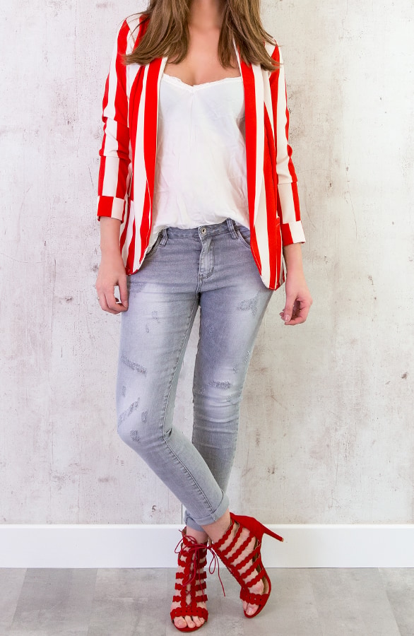 Strepen Blazer Rood Wit – shoparchief, foto 4