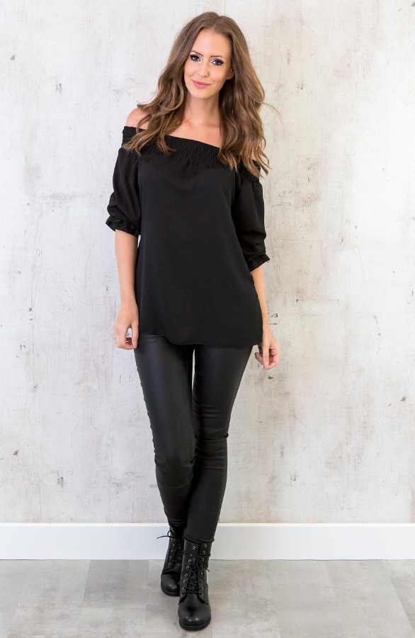 off Shoulder Tuniek Zwart – shoparchief, foto 4