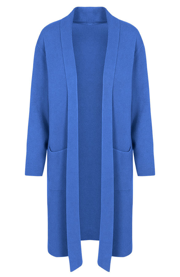 Maxi Vest Gebreid Jeansblauw – shoparchief