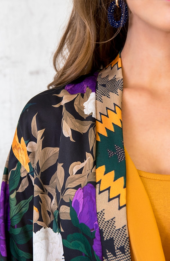 Kimono Bloemen Zwart – shoparchief, foto 7