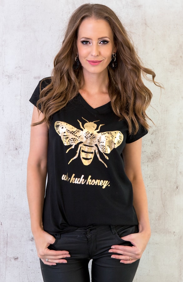 Uh Huh Honey Top Zwart – shoparchief, foto 2