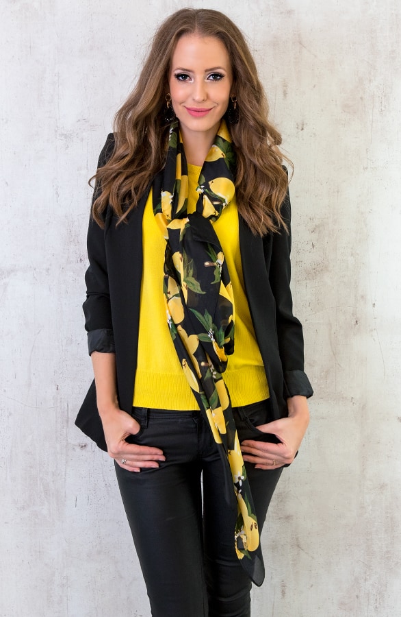 Lemon Sjaal Zwart – shoparchief, foto 3
