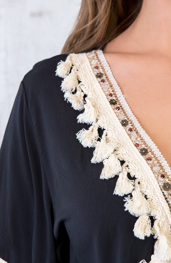 Ibiza Tassel Tuniek Zwart – shoparchief, foto 7