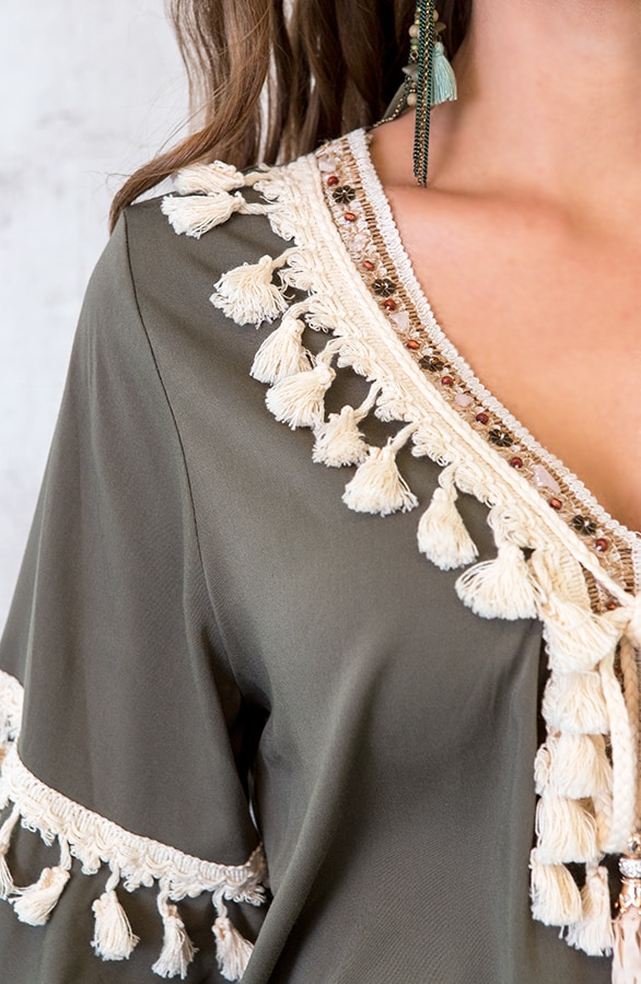Ibiza Tassel Tuniek Army – shoparchief, foto 4