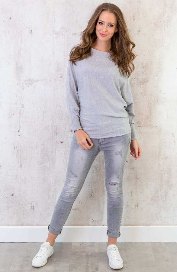 Oversized Soft Trui Lichtgrijs – shoparchief, foto 2