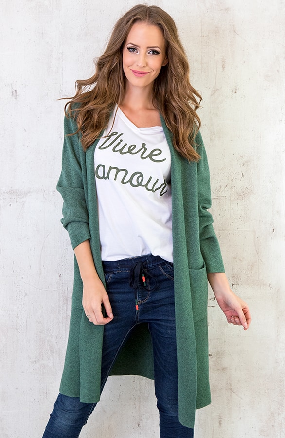 Maxi Vest Gebreid Groen – shoparchief, foto 2