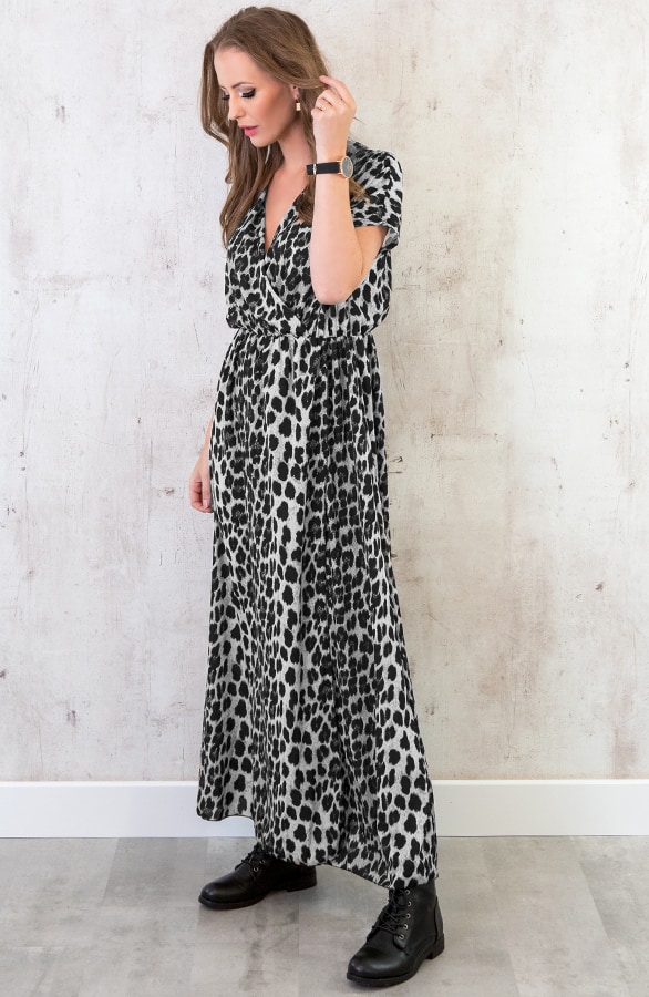Maxi Leopard Jurk Grijs – shoparchief, foto 3