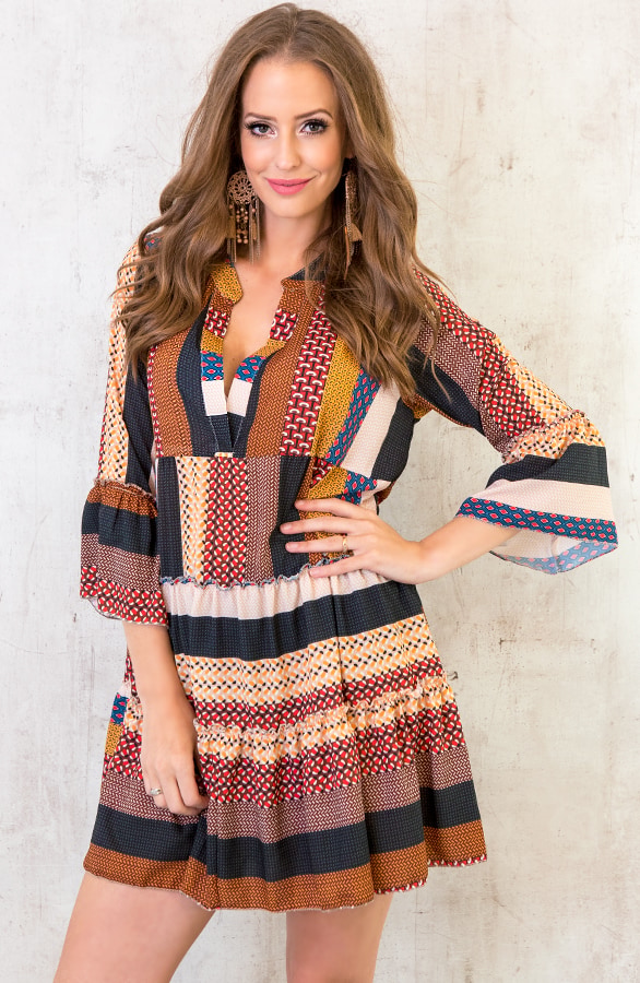 Noa Patchwork Tuniek Cognac – shoparchief, foto 2