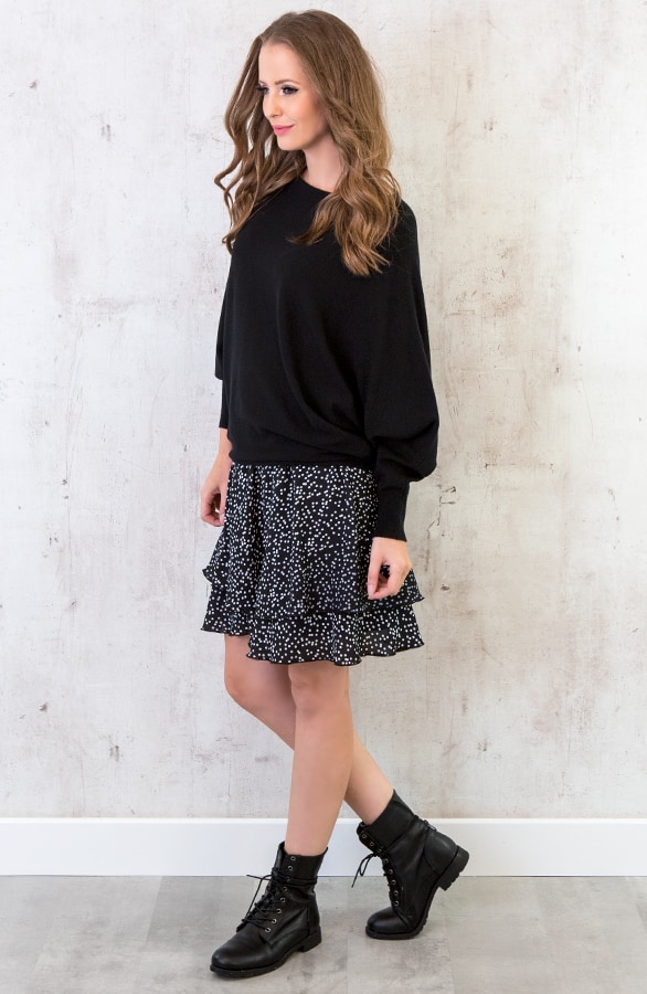 Polkadot Laagjes Rok Zwart – shoparchief, foto 4