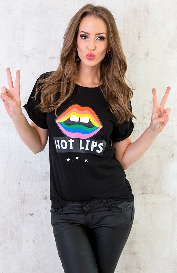 Hot Lips Top Zwart – shoparchief, foto 4