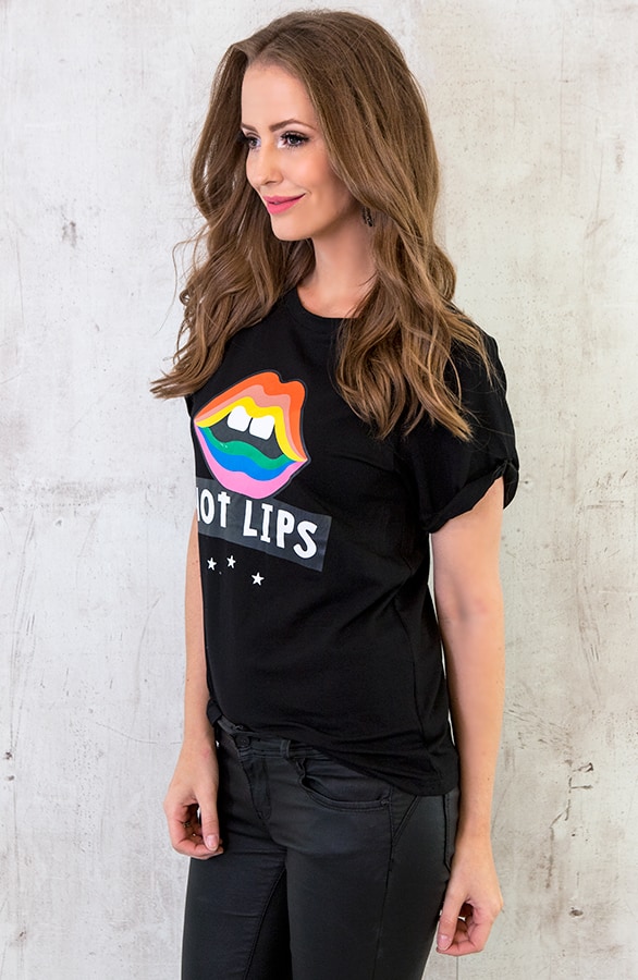 Hot Lips Top Zwart – shoparchief, foto 3