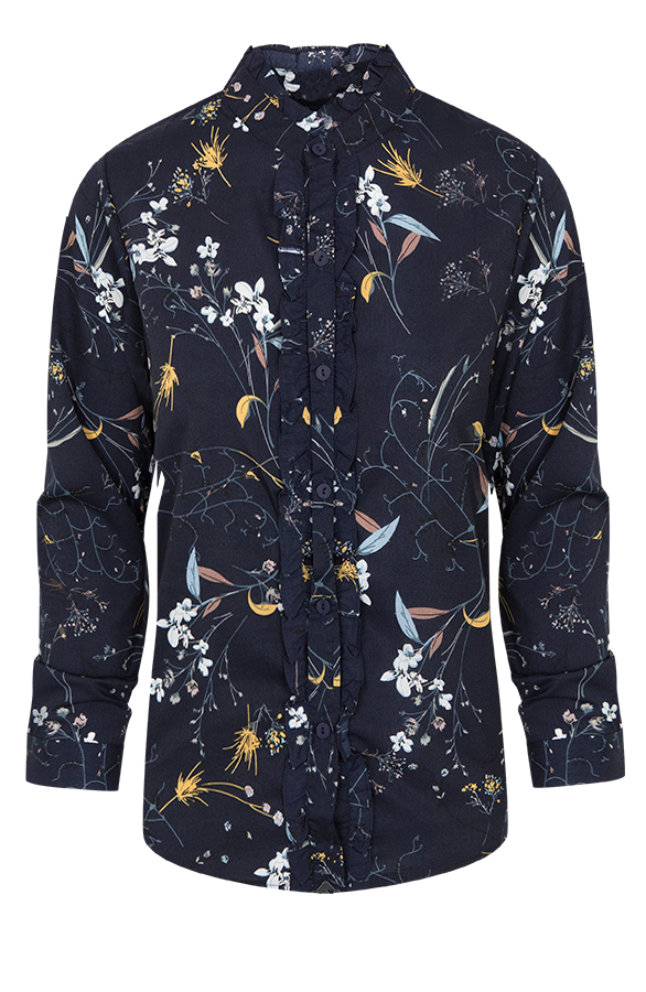 Bloemen Blouse Marineblauw – shoparchief