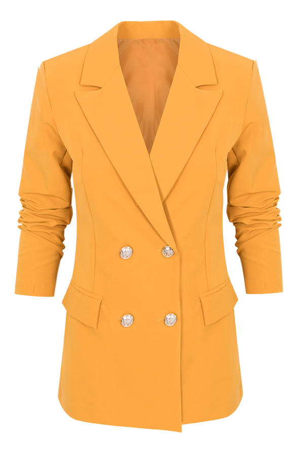 Button Blazer Okergeel – shoparchief
